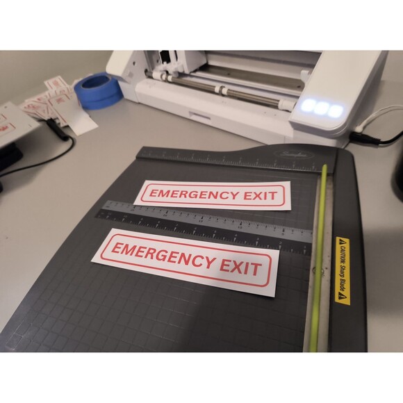 Emergency Exit Sign Vinyl Decal Sticker Waterproof (2 Pack) - Picture 2 of 3